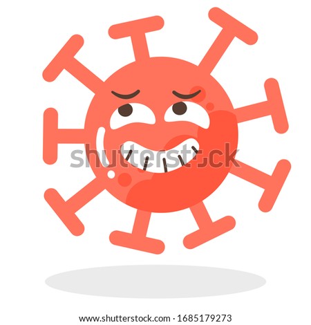 Vector set of cartoon red emoticons face covid-19, emoji cheating, cheeky face and roll eyes of corona virus, emotion cartoon characters illustration - dust floating isolated on white background 