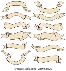 Vector Set of Cartoon Ribbons for Your Text