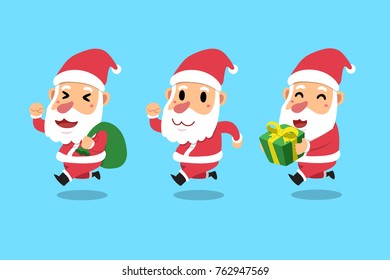 Vector set of cartoon santa claus