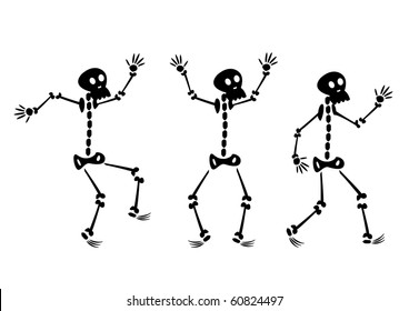 Vector set of cartoon skeletons