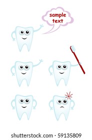 Vector Set Cartoon Teeth Stock Vector (Royalty Free) 59135809 ...