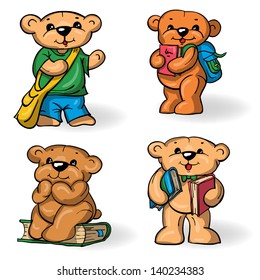 Vector set -  cartoon toy bears