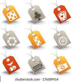 Vector set of casino icons. 