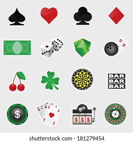 vector set of casino icons