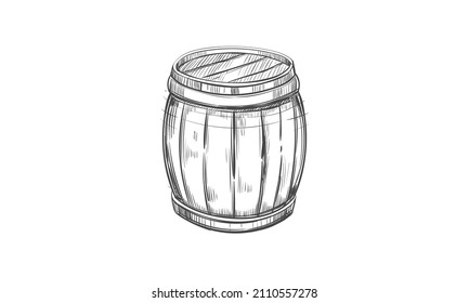 Vector set casks on a white background. Illustration of a drum, isolate object.