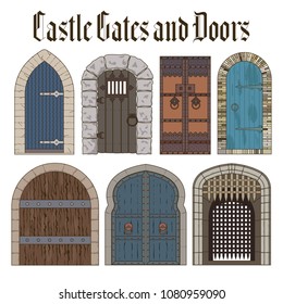 Vector Set of Castle Gates and Doors