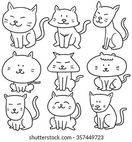 vector set of cat