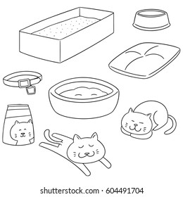 vector set of cat accessories