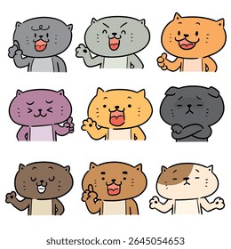 vector set of cat cartoon