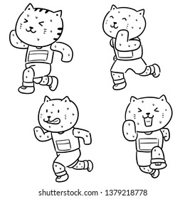 vector set of cat running