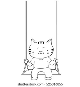 vector set of cat swing