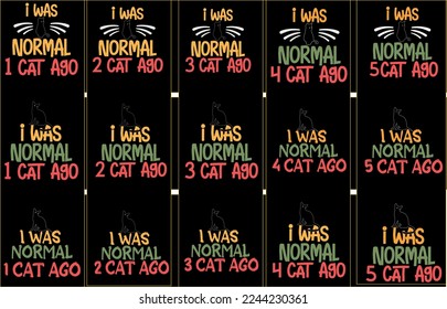 
Vector a Set of Cat Typography  T Shirt Design Bundle
