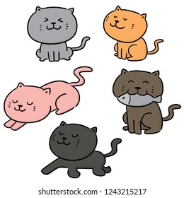 vector set of cats