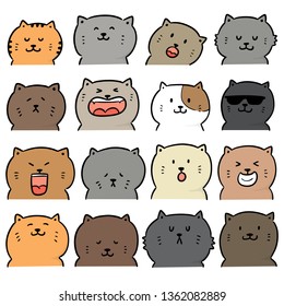 vector set of cats