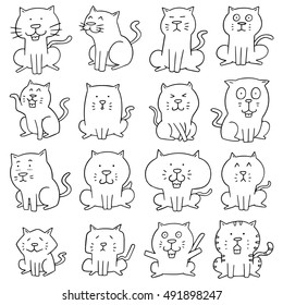 vector set of cats