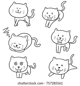 vector set of cats