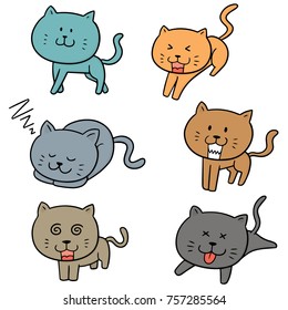 Vector Set Cats Stock Vector (Royalty Free) 762619054