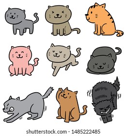 vector set of cats cartoon