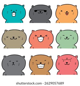 Vector conjunto de dibujos animados de gatos