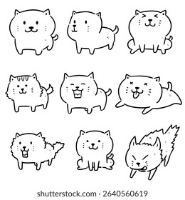 vector set of cats cartoon