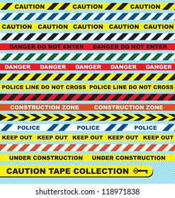 Vector Set: Caution Tape Labels and Banners