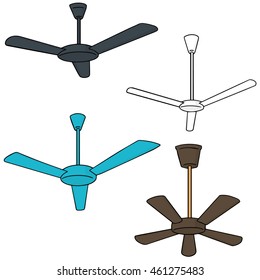 vector set of ceiling fan