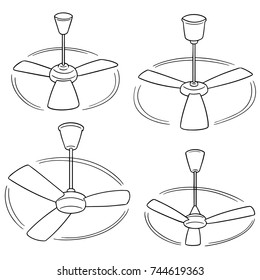 vector set of ceiling fan