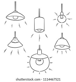 vector set of ceiling lamp