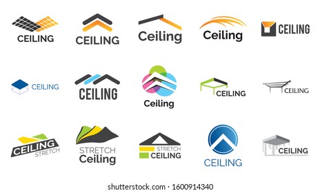 Vector set of ceiling logos and stretch ceilings