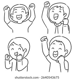vector set of celebrating people