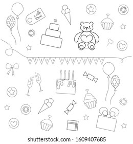 vector set for celebration, party, birthday, festival 