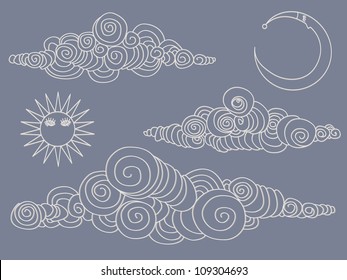 Vector set of Celestial symbols