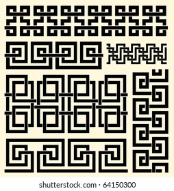 Vector set of celtic borders