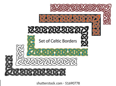 Vector set of Celtic style borders