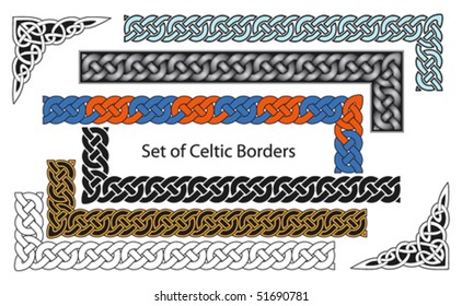 Vector set of Celtic style borders