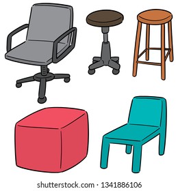 vector set of chair