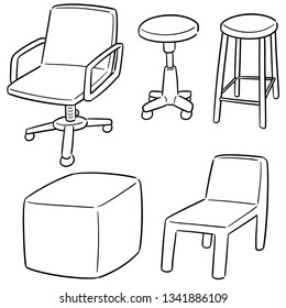 vector set of chair