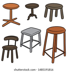 vector set of chair cartoon