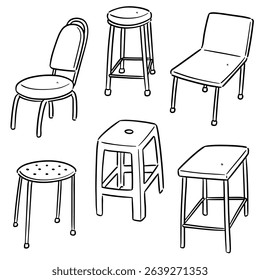 vector set of chair cartoon