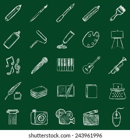 Vector Set Of Chalk Art Icons