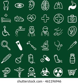 Vector Set of Chalk Doodle Medical Icons