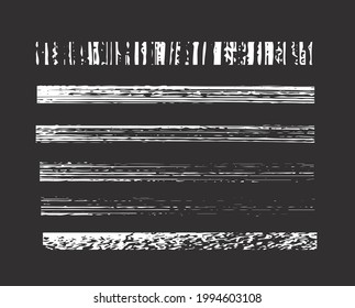 Vector set of chalk seamless strokes. Ink art brushes. Hand drawn grunge lines on chalkboard background. Crayon brush doodle grainy texture. Artistic pen watercolor brushstroke drawing. 