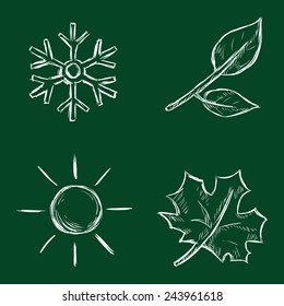 Vector Set of Chalk Season Icons