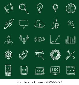 Vector Set Of Chalk SEO Icons