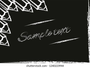 Vector set of Chalk Sketch Abstract Rectangle Frames with pencils. Vector illustration