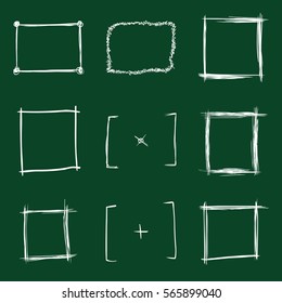 Vector Set Of Chalk Sketch Abstract Rectangle Frames