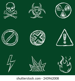 Vector Set Of Chalk Warning  Icons