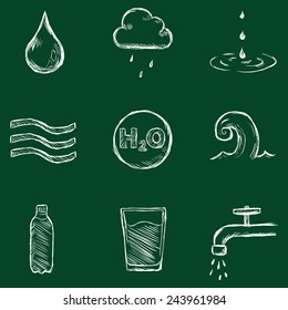 Vector Set of Chalk Water Icons