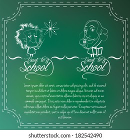 Vector Set Of Chalkboards Draws With Space For Text