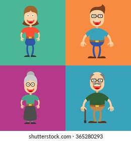 Vector set of characters